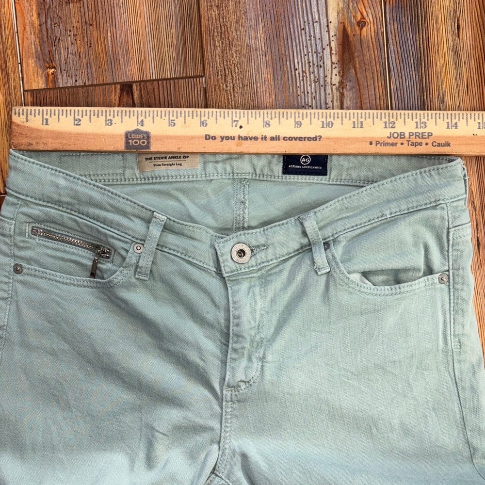 AG Adriano Goldschmied The Stevie Ankle Zip Light Sage Jeans 28R - Picture 5 of 9